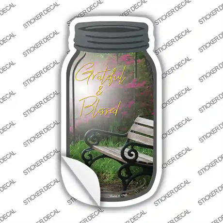Spring Grateful And Blessed Novelty Mason Jar Sticker Decal