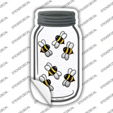 Bees In Jar Novelty Mason Jar Sticker Decal