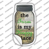 Farm Happy Place Novelty Mason Jar Sticker Decal