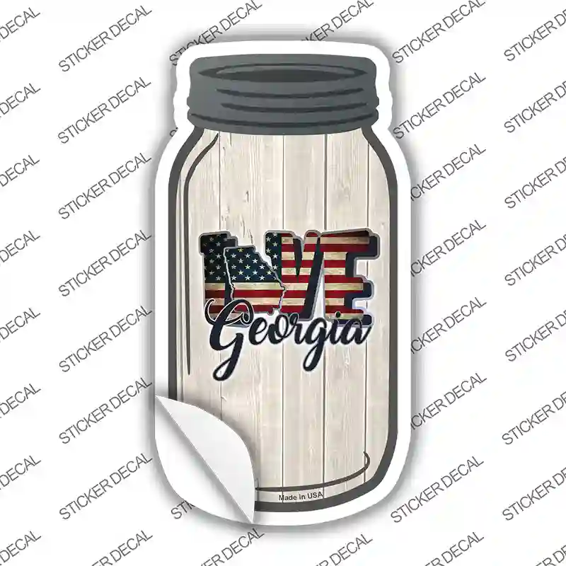 Love Georgia Silhouette Novelty Mason Jar Sticker Decal