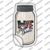 Love North Dakota Silhouette Novelty Mason Jar Sticker Decal