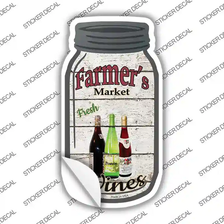 Wines Farmers Market Novelty Mason Jar Sticker Decal