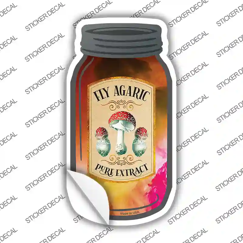 Fly Agaric Novelty Mason Jar Sticker Decal