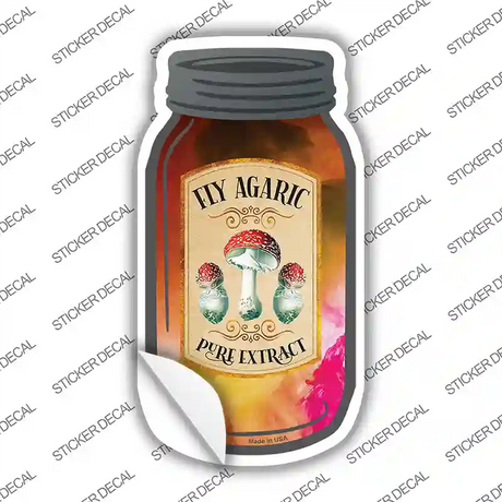Fly Agaric Novelty Mason Jar Sticker Decal