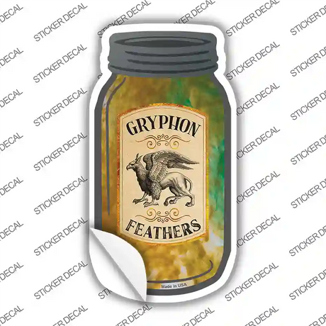 Gryphon Feathers Novelty Mason Jar Sticker Decal