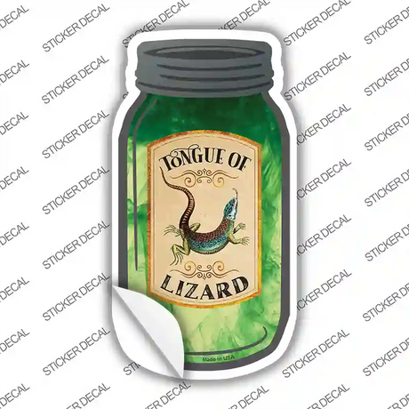 Tongue of Lizard Novelty Mason Jar Sticker Decal