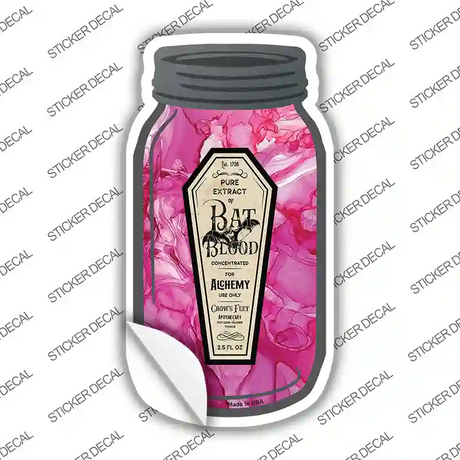 Bat Blood Novelty Mason Jar Sticker Decal