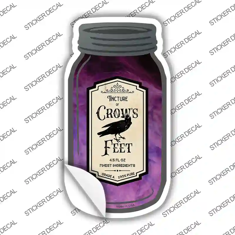 Crows Feet Novelty Mason Jar Sticker Decal