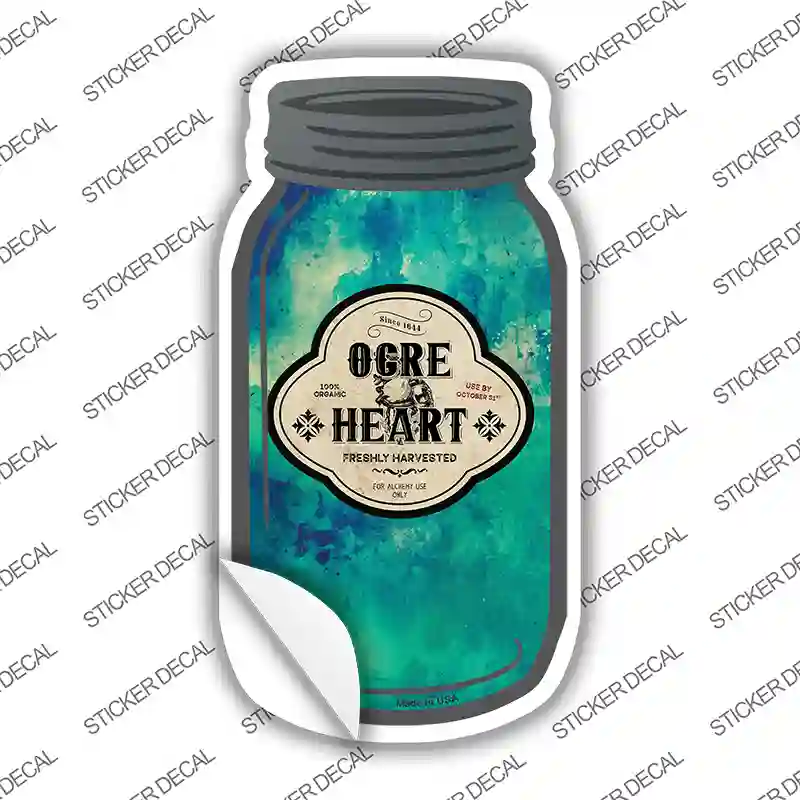 Ogre Heart Novelty Mason Jar Sticker Decal