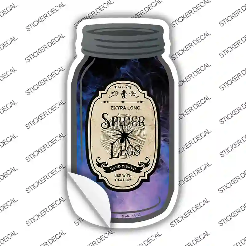 Spider Legs Novelty Mason Jar Sticker Decal