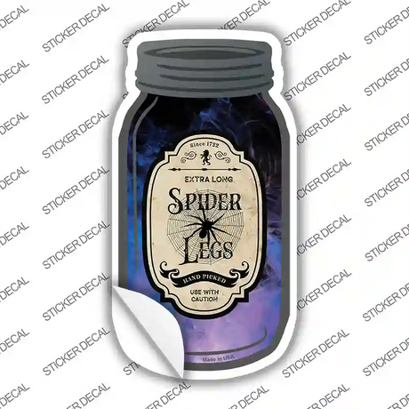 Spider Legs Novelty Mason Jar Sticker Decal