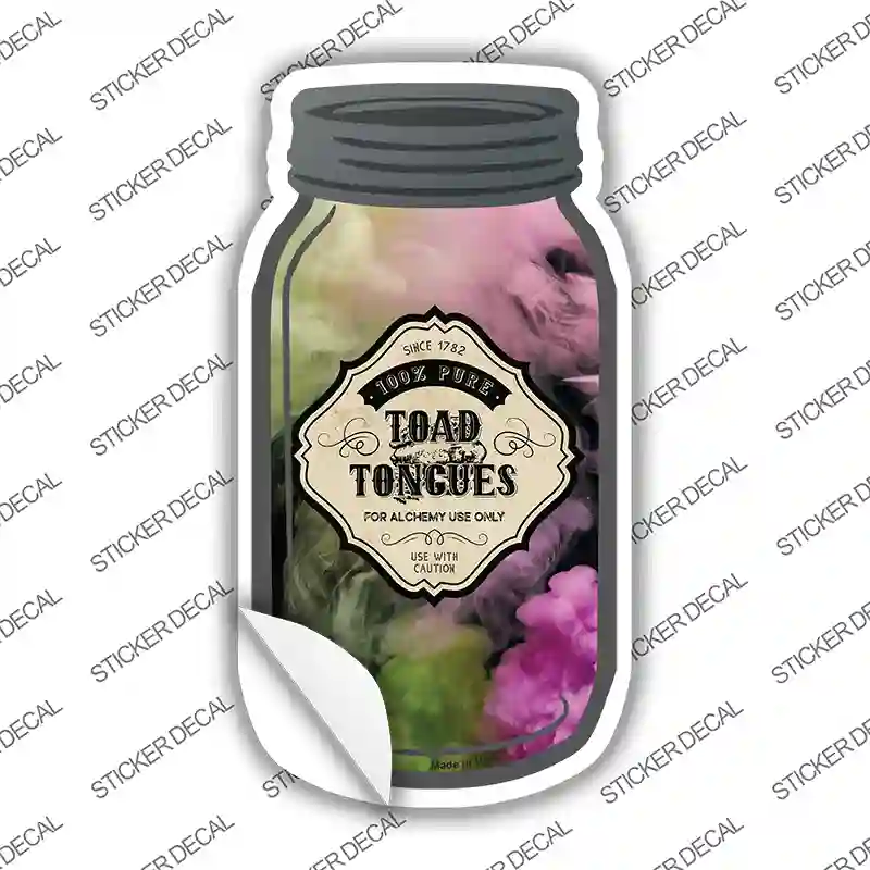 Toad Tongues Novelty Mason Jar Sticker Decal