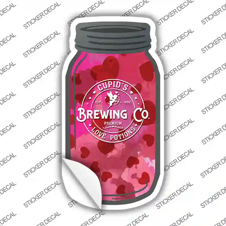 Cupids Brewing Co Love Potions Novelty Mason Jar Sticker Decal