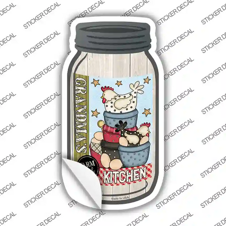 Grandmas Chicken Kitchen Novelty Mason Jar Sticker Decal