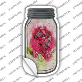 Pink Rose Watercolor Novelty Mason Jar Sticker Decal
