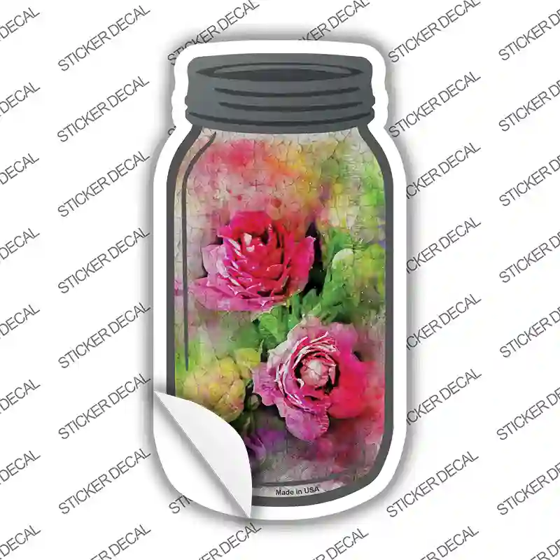 Carnation Watercolor Novelty Mason Jar Sticker Decal
