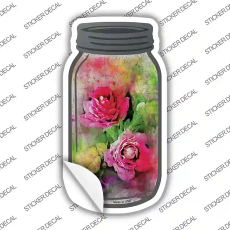Carnation Watercolor Novelty Mason Jar Sticker Decal