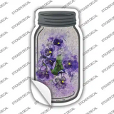 Purple Pansy Watercolor Novelty Mason Jar Sticker Decal
