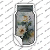 White Flower Watercolor Novelty Mason Jar Sticker Decal