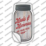 Meals And Memories Gray Novelty Mason Jar Sticker Decal