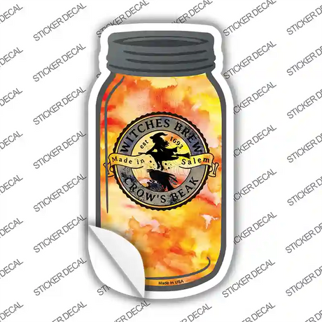 Crows Beak Orange Novelty Mason Jar Sticker Decal