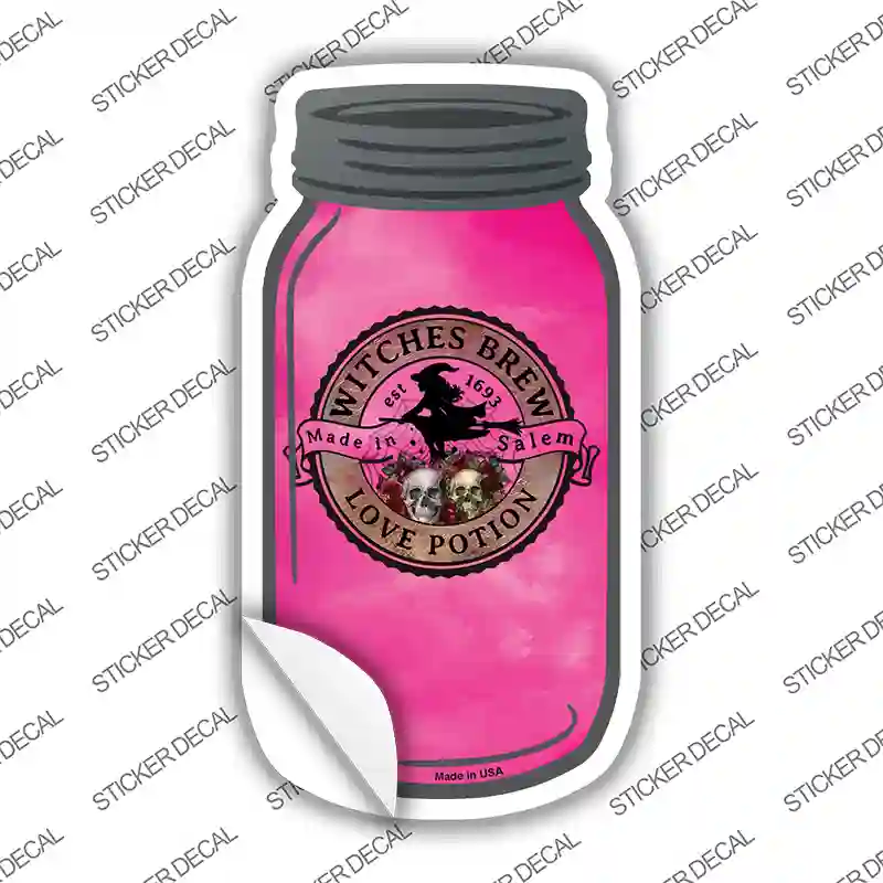 Love Potion Pink Novelty Mason Jar Sticker Decal