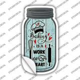 Baking Work Of Heart Novelty Mason Jar Sticker Decal