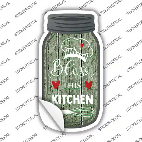 Bless Kitchen Green Novelty Mason Jar Sticker Decal