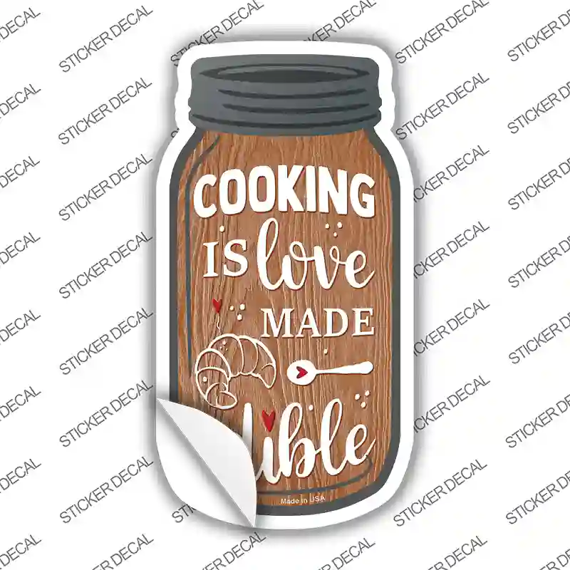 Cooking Edible Love Novelty Mason Jar Sticker Decal
