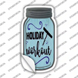 Holiday Workout Wine Corkscrew Novelty Mason Jar Sticker Decal