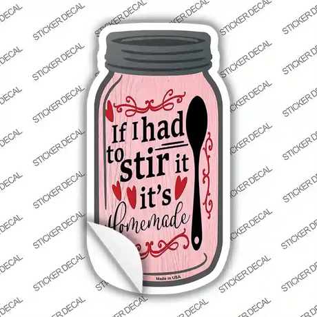 Stir It Homemade Hearts Pink Novelty Mason Jar Sticker Decal