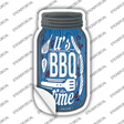 BBQ Time Blue Novelty Mason Jar Sticker Decal
