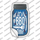 BBQ Time Blue Novelty Mason Jar Sticker Decal