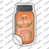 Meals And Memories Orange Novelty Mason Jar Sticker Decal