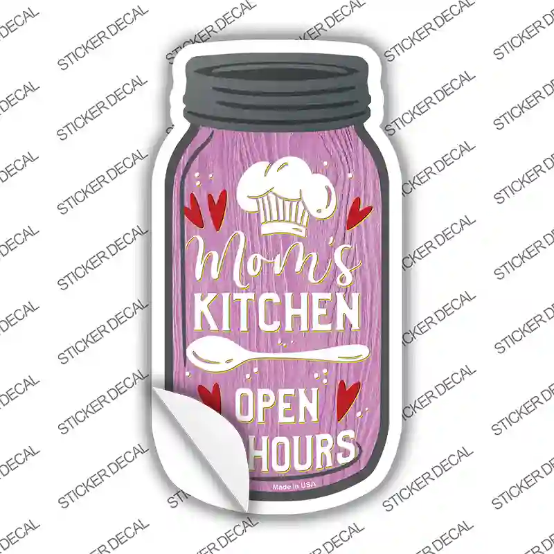 Moms Kitchen 24 Hours Novelty Mason Jar Sticker Decal