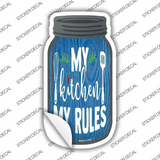My Kitchen My Rules Whisk Novelty Mason Jar Sticker Decal