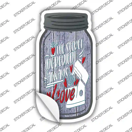 Secret Ingredient Love Purple Novelty Mason Jar Sticker Decal