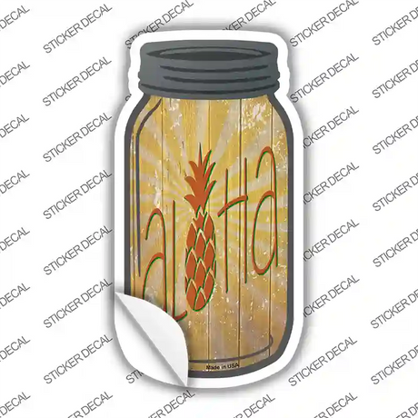 Aloha Pineapple Novelty Mason Jar Sticker Decal
