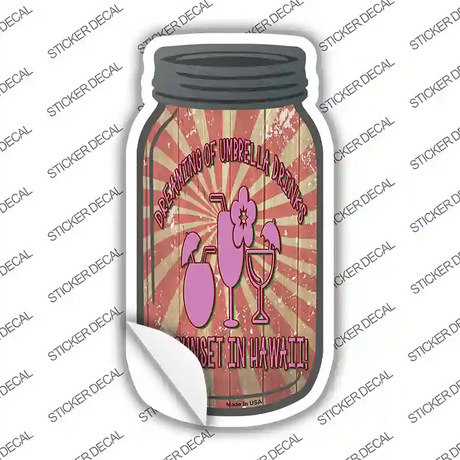 Hawaii Drinks Novelty Mason Jar Sticker Decal
