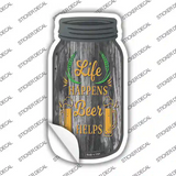 Beer Helps Novelty Mason Jar Sticker Decal