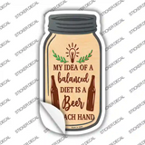 Beer In Each Hand Novelty Mason Jar Sticker Decal