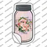 Pink Bouquet With Music Novelty Mason Jar Sticker Decal