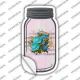 Blue Bouquet With Music Novelty Mason Jar Sticker Decal