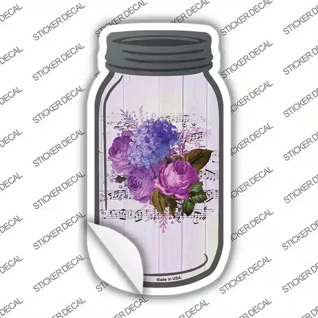 Purple Bouquet With Music Novelty Mason Jar Sticker Decal