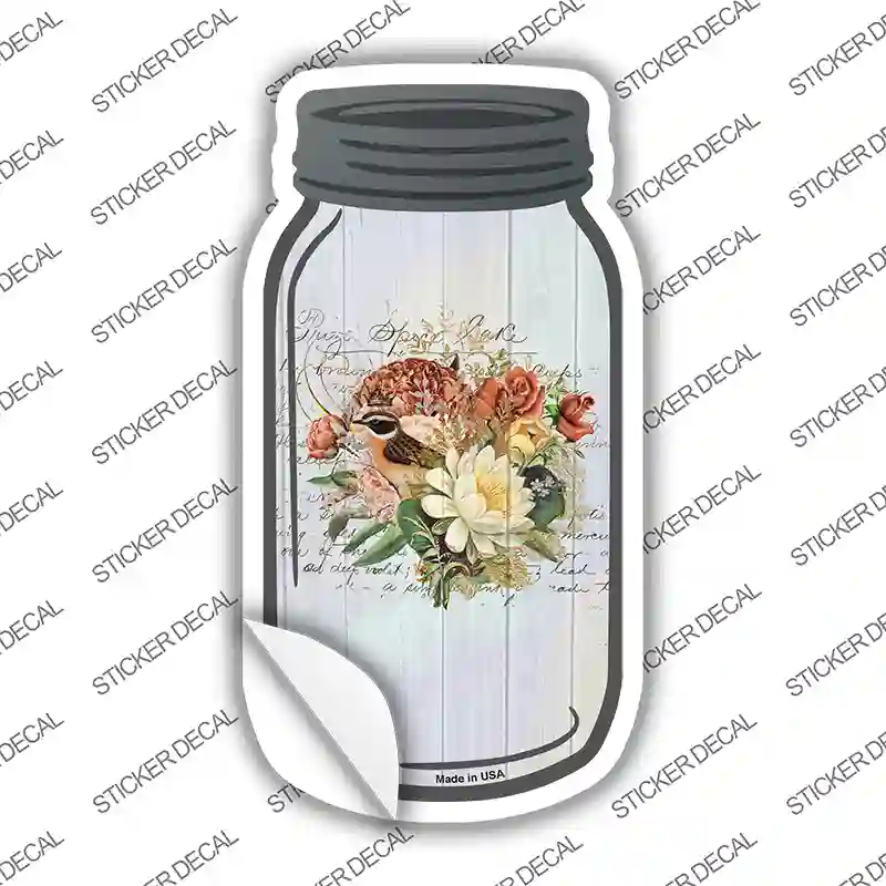 Yellow Bouquet With Notes Novelty Mason Jar Sticker Decal