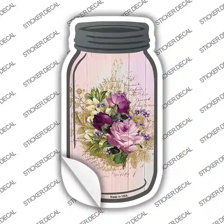 Purple Bouquet With Notes Novelty Mason Jar Sticker Decal