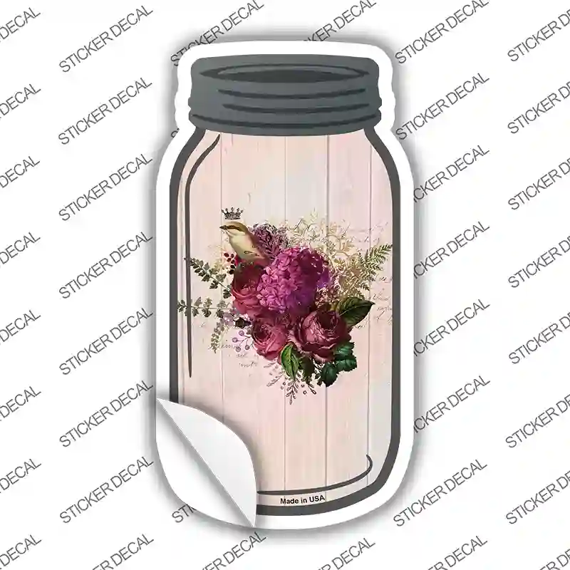 Red Bouquet With Notes Novelty Mason Jar Sticker Decal