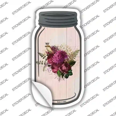 Red Bouquet With Notes Novelty Mason Jar Sticker Decal