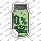 Zero Percent Interest Novelty Mason Jar Sticker Decal