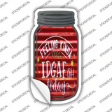 Feeling Kinda IDGAF Corrugated Red Novelty Mason Jar Sticker Decal